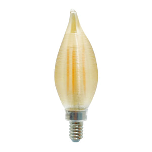 Bulbrite 776591 LED4C11/21K/FIL/SPUN/AMB 4W C11 E12 AMBER