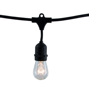 Bulbrite 812482 STRING15L/48FT/36IN/E26/BLACK/INC/S14 11W S14 E26 String Light - Black - Bulbs Included