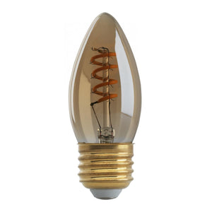 Satco S9970 2.3ETC/SPIRAL/LED/AMB/120V 2.3 Watt B10 LED Amber Medium base 2000K 120 Lumens 120 Volt