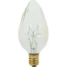 Satco S3360 15 Watt Incandescent Clear F10 Bulb Candelabra Base