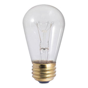 S14 Pear Shaped Sign Indicator, Sign & Night Light Incandescent Bulb - E26 Medium Base - 11W - Bulbrite