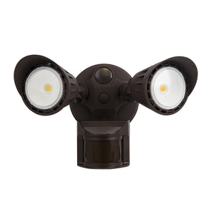 Eiko 10637 OWL2-20/20W/830-U-S18-BZ Security Light 2 Head 2000lm 20W 100lpw 80CRI 3000K 120-277V 180Deg Sensor Bronze