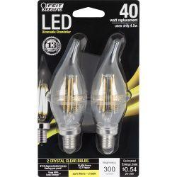 FEIT BPCFC60/850/LED/2 500 E12 Lumen 5000K Dimmable Flame Tip LED