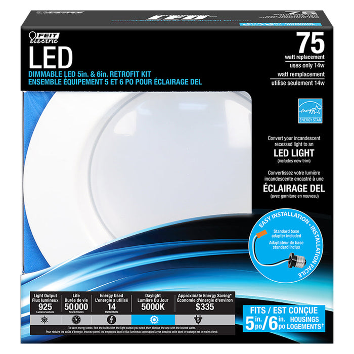 FEIT LEDG2R56/850/CAN 925 Lumen 5000K 5 & 6 Inch Dimmable Retrofit Kit