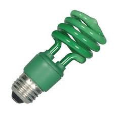 Satco S7272 13T2/E26/GREEN/120V 13 watt 120 volt T2 Medium Screw Base Green CFL
