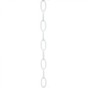 Satco 25-1072 8 Ga. Chain; Textured White Finish; 1-1/2 in.; Link Len; 7/8 in.; Link Wid; 1/8 in.; Thick; 1 yd. Len; 24 yd./Ctn; 35lbs Max