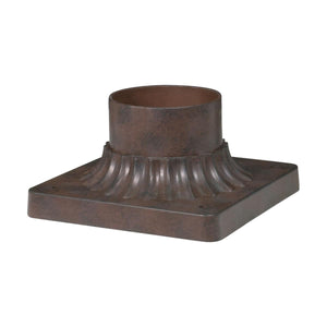 Satco 25-1203 Aluminum Post Base Old Bronze Finish 6 in. Square Pier Mount Base