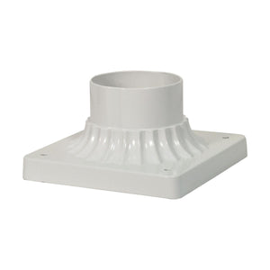 Satco 25-1205 Aluminum Post Base White Finish 6 in. Square Pier Mount Base