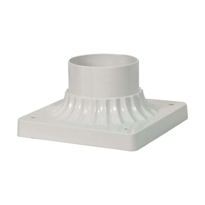 Satco 25-1205 Aluminum Post Base White Finish 6 in. Square Pier Mount Base