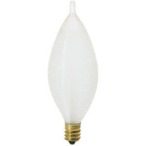 Satco S3403 25 Watt Candelabra Light Bulb C11 Satin White