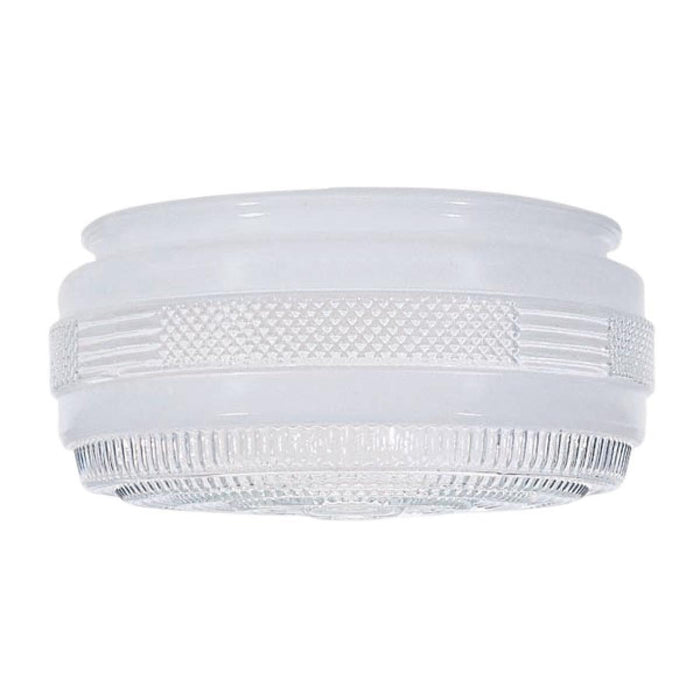 Satco 50-106 Outside White Drum Glass Shade With Clear Sides And Bottom 8-3/8 in. Diameter 7-7/8 in. Fitter 4 in. Height