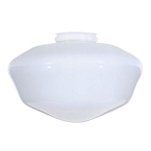 Satco 50-471 Blown Opal Schoolhouse Globe Shade 18 in. Diameter 6 in. Fitter Schoolhouse Glass White