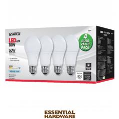 Replacement for Satco S9597 10A19/LED/5000K/120V/4PK LED Light Bulb 10W A19 5000K - NOW S29597