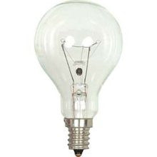 Satco S4160 40A15C/E12S 40 Watt 120 Volt A15 E12S Candelabra Base Clear Ceiling Fan Incandescent Light Bulb