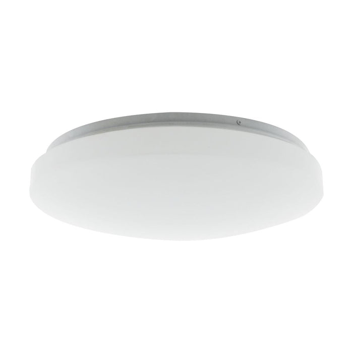 Satco 62-1213 14 inch Acrylic Round Flush Mounted LED Light Fixture CCT Selectable with Microwave Sensor  White Finish 120V