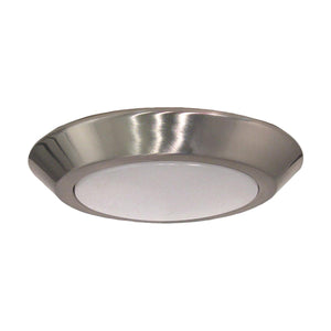 Satco 62-1262R1 7 in. LED Flush Mount Fixture Disk Light Brushed Nickel Finish 3000K 90 CRI