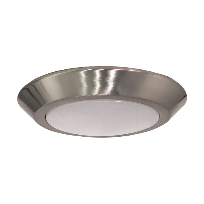 Satco 62-1262R1 7 in. LED Flush Mount Fixture Disk Light Brushed Nickel Finish 3000K 90 CRI
