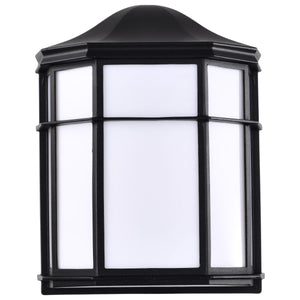 Satco 62-1397 LED Cage Lantern Fixture; Black Finish with White Linen Acrylic