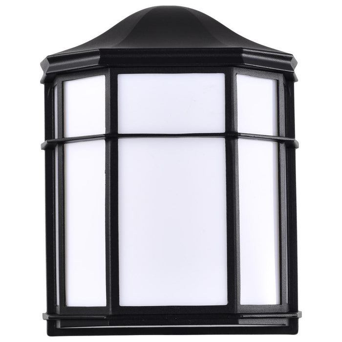Satco 62-1397 LED Cage Lantern Fixture; Black Finish with White Linen Acrylic