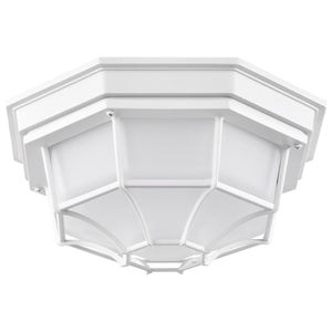 Satco 62-1399 LED Spider Cage Fixture; White Finish with Frosted Glass