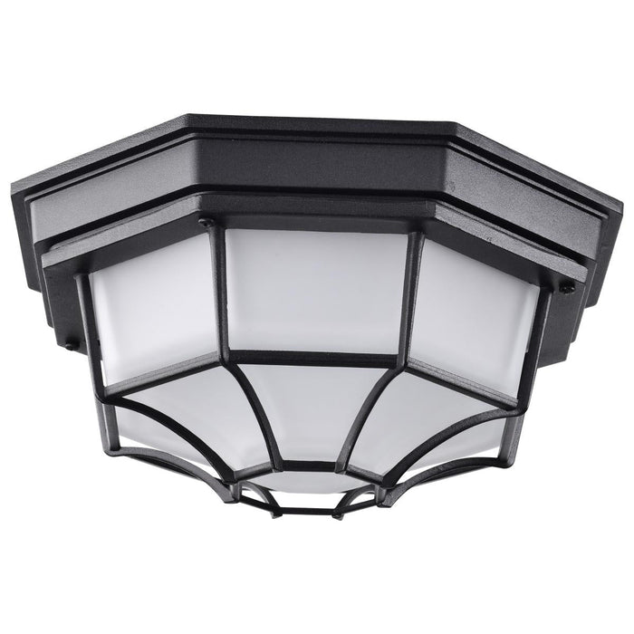 Satco 62-1400 LED Spider Cage Fixture; Black Finish with Frosted Glass