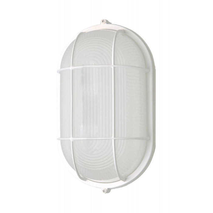 Satco 62-1410 LED Oval Bulk Head Fixture White Finish with White Glass