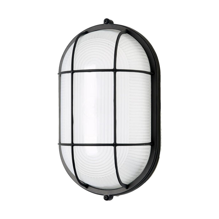 Satco 62-1411 LED Oval Bulk Head Fixture Black Finish with White Glass