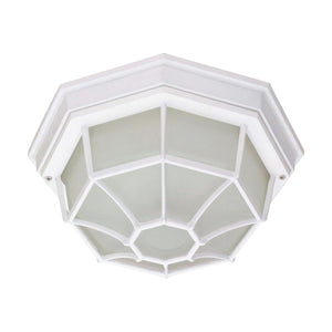 Satco 62-1419 LED Spider Cage Fixture White Finish with Frosted Glass