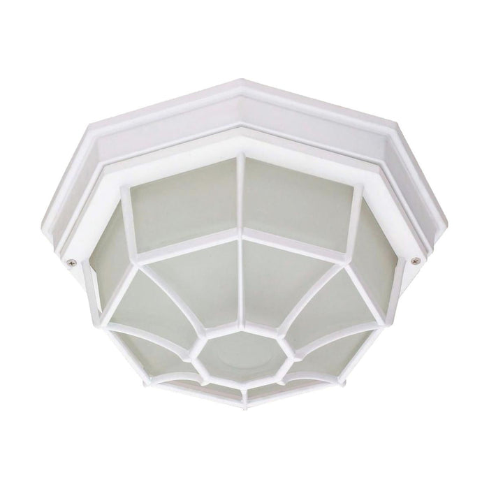 Satco 62-1419 LED Spider Cage Fixture White Finish with Frosted Glass