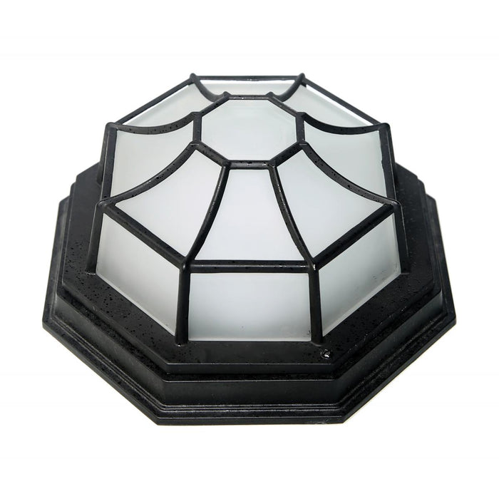 Satco 62-1420 LED Spider Cage Fixture Black Finish with Frosted Glass
