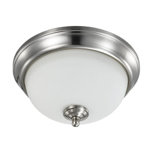 Satco 62-1562 19 Watt 11 inch LED Flush Mount Fixture 3000K Dimmable Brushed Nickel Frosted Glass