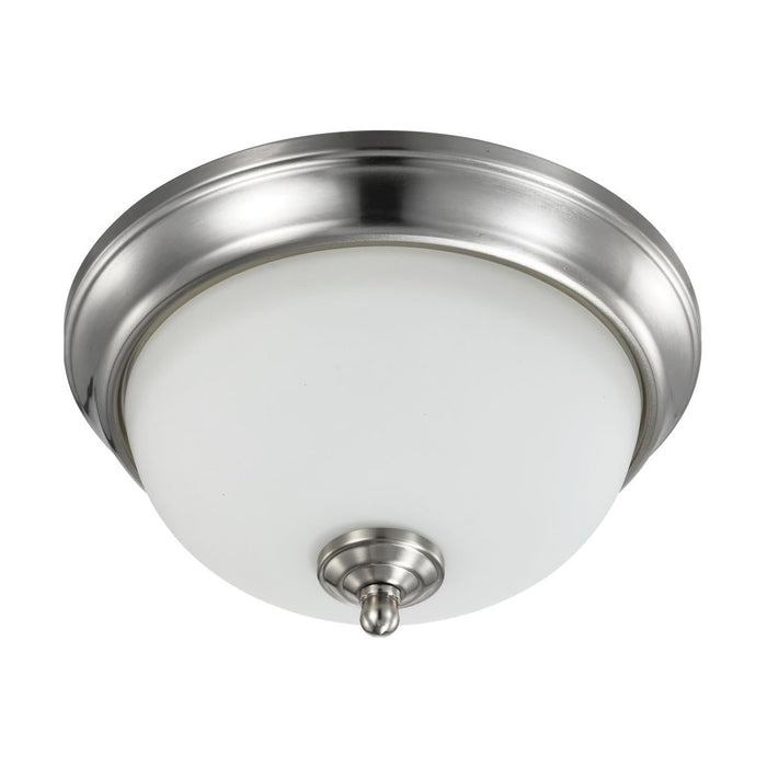 Satco 62-1562 19 Watt 11 inch LED Flush Mount Fixture 3000K Dimmable Brushed Nickel Frosted Glass