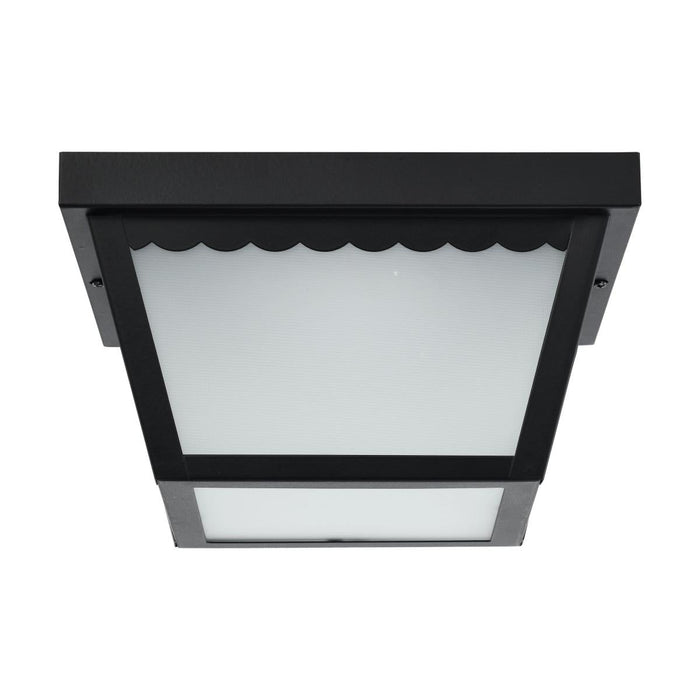 Satco 62-1572 12 Watt 9 inch LED Carport Flush Mount Fixture 3000K Dimmable Black Finish with Frosted Glass