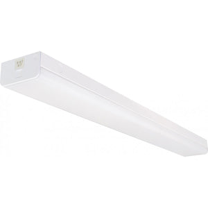 Satco 65-1156 LED 4 ft. Wide Strip Light 40W 5000K White Finish Connectible with Emergency Back Up
