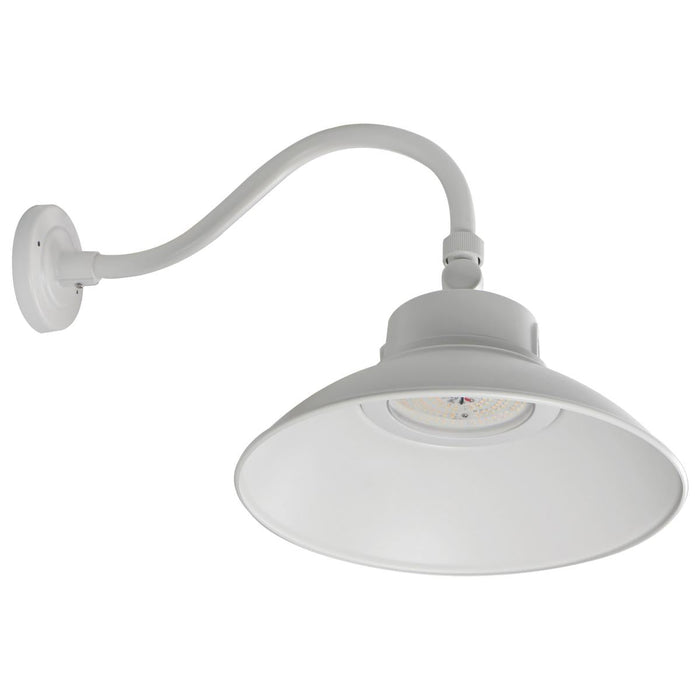 Satco 65-660 LED Gooseneck; 30W/40W/50W; CCT Selectable 3K/4K/5K; White; 120-277V; With Photocell