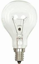 Satco S2740 40A15/CLEAR 40 Watt 120 Volt Clear A15 Candelabra E12 - 2 PACK