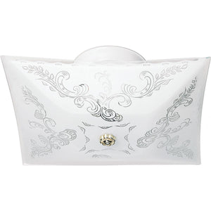 Satco 77-126 2 Light - 12" - Ceiling Fixture - Square Floral - White Finish