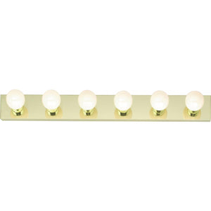 Satco 77-190 6 Light - 36" - Vanity - Strip - Polished Brass Finish