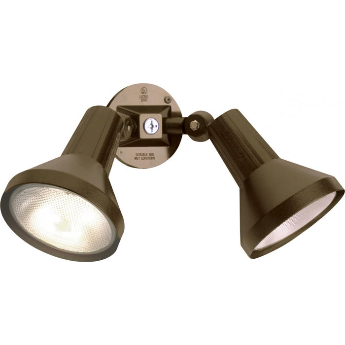 Satco 77-495 2 Light - 15" - Flood Light Exterior - PAR38 with Adjustable Swivel - Bronze Finish