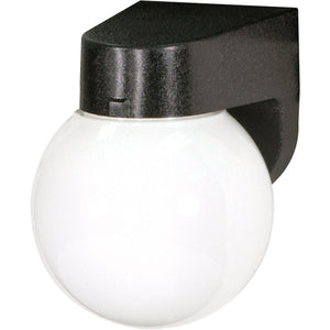 Satco 77-728 1 Light - 6" - Porch Wall - With Lexan Globe - Black Finish