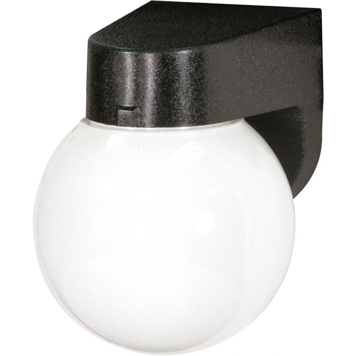 Satco 77-728 1 Light - 6" - Porch Wall - With Lexan Globe - Black Finish