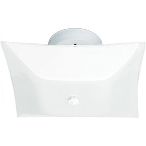 Satco 77-824 2 Light - 12" - Ceiling Fixture - White Square - White Finish