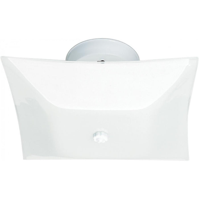 Satco 77-824 2 Light - 12" - Ceiling Fixture - White Square - White Finish