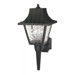 Satco 77-852 1 Light - 18" - Wall Lantern - Mansard Lantern with Textured Acrylic Panels - Black Finish