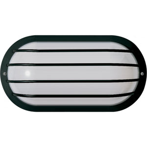 Satco 77-857 1 Light - 10" - Oval Cage Wall Fixture - Polysynthetic Body & Lens - Black Finish