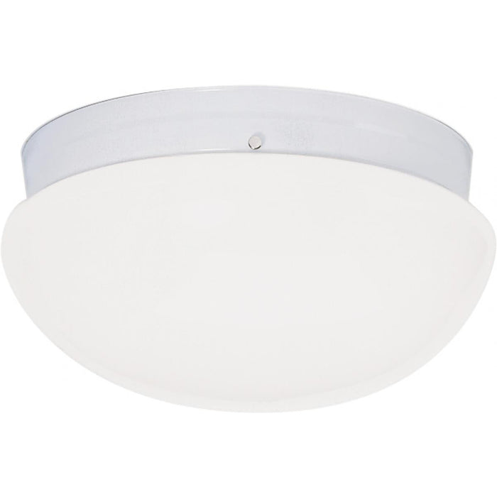 Satco 77-987 2 Light - 12" Flush with White Glass - White Finish