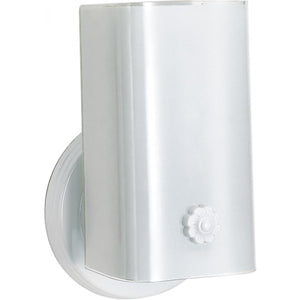 Satco 77-989 1 Light - 7" Vanity with White "U" Channel Glass with Switch - White Finish
