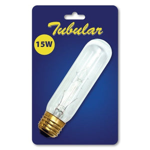 Bulbrite 784115 B15T10C 15W T10 TUBULAR CLEAR E26 120V 1PK BLISTER