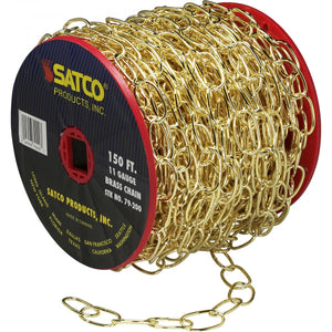 Satco 79-200 11 Ga. Chain Brass Finish 50 yd. (150 ft.) to Reel 1 Reel To Master 15lbs Max