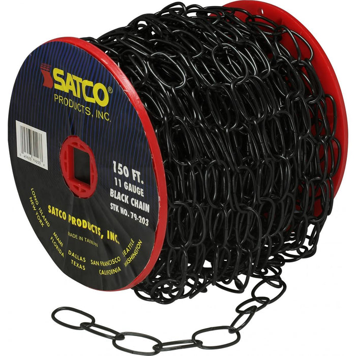 Satco 79-203 11 Ga. Chain Black Finish 50 yd. (150 ft.) to Reel 1 Reel To Master 15lbs Max